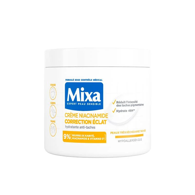 Mixa – Crème Niacinamide Correction Éclat (Pot 200 ml)